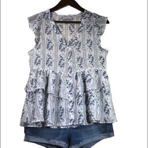 Floral Top Medium Sheet EUC